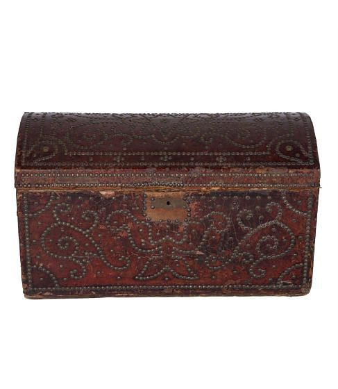 Decorative French Leather Studded Box