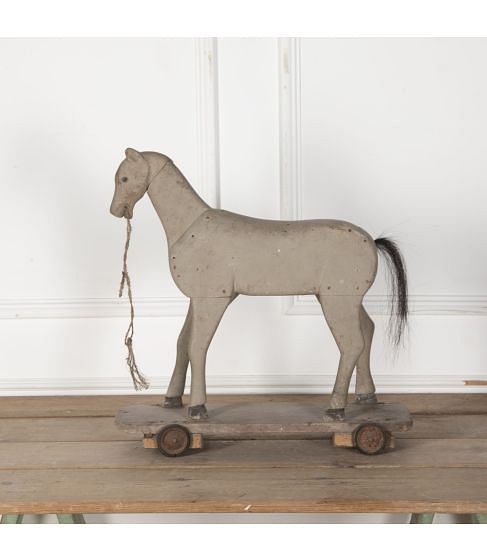 Early 20th Century French Child's Wooden Horse