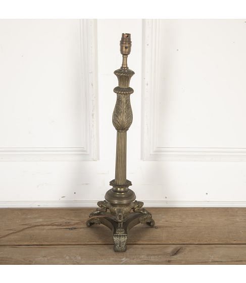 English William IV Gilt Brass Lamp