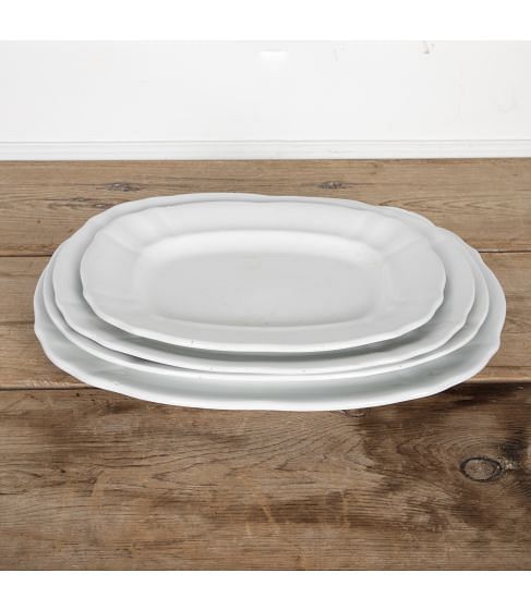 Four 19th Century Dutch White Ironstone Platters