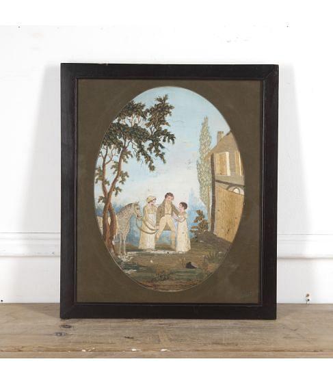Early 19th Century Framed Silkwork 'The Homecoming'