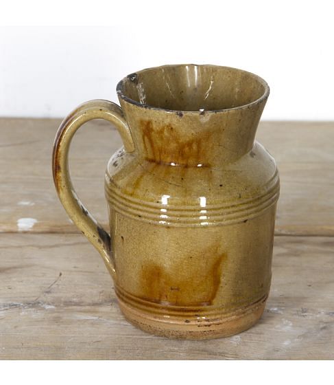 French Glazed Pottery Milk Jug