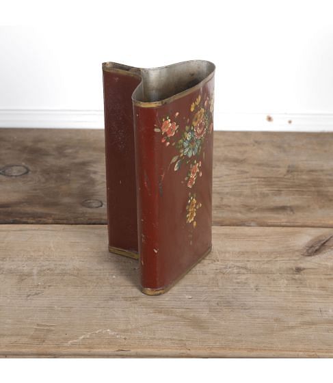 19th Century French Hand-Painted Toleware Vase