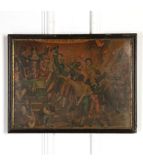 French Painting on Board "Vive La Revolution"