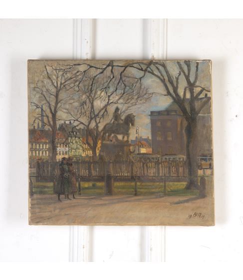 20th Century French Urban Landscape Oil on Canvas