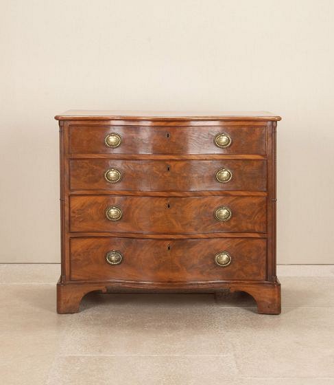 George III Figured Mahogany Serpentine Front Chest of Drawers