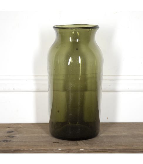 Large 19th Century French Green Glass Jar