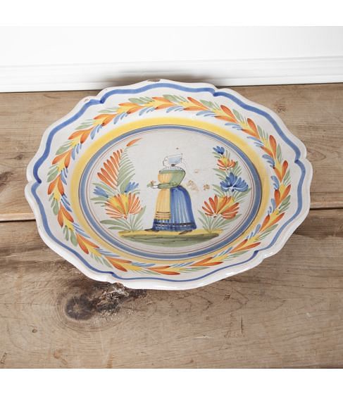 Large 19th Century French Quimper Plate