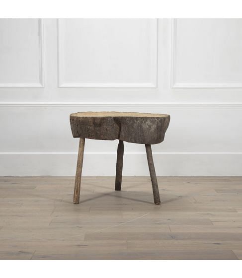 Large 19th Century French Tripod Chopping Block Table