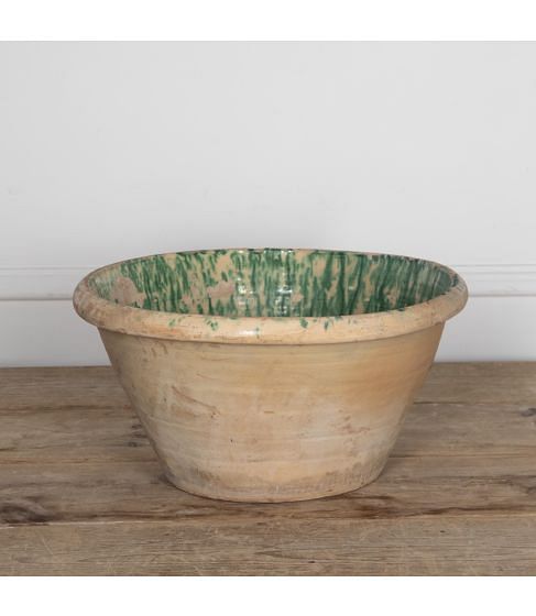 Large 19th Century Italian Green Glaze Bowl