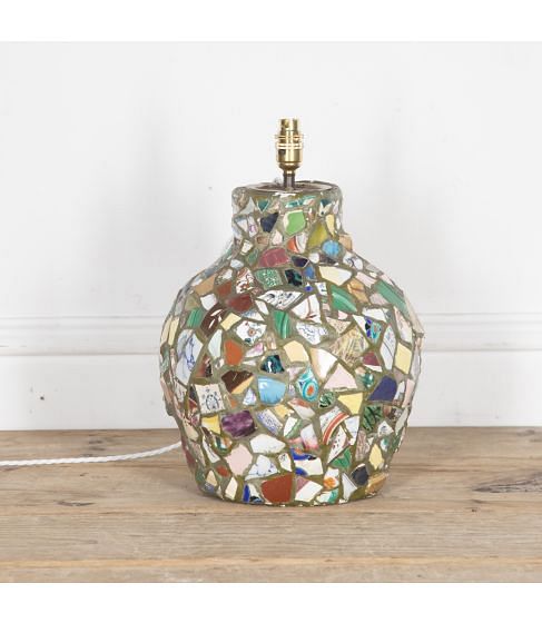 Large 20th Century Pique Assiette Table Lamp