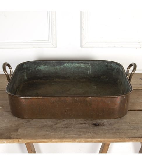 Large Country House 20th Century Copper Roasting Tin
