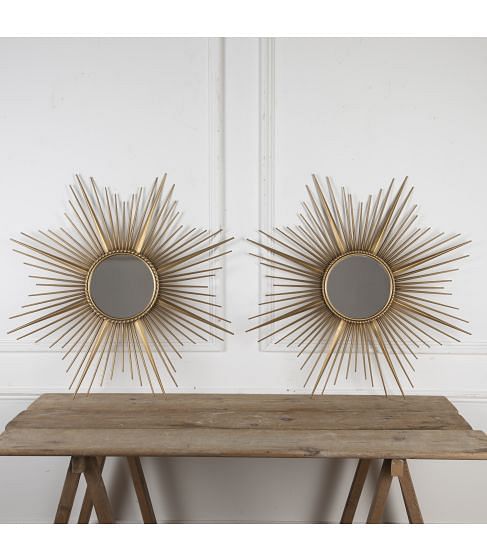 Large Pair of Mid 20th Century Chaty Vallauris Sun Mirrors