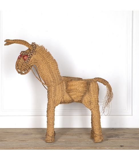 Large Spanish Straw Donkey