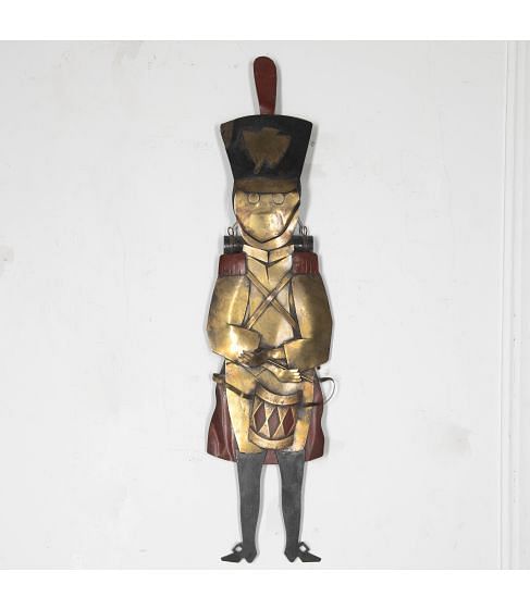 Mid 20th Century Brass Wall Sculpture of a Soldier