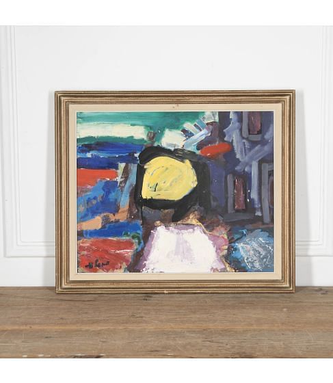 Mid-Century Abstract Composition Painting