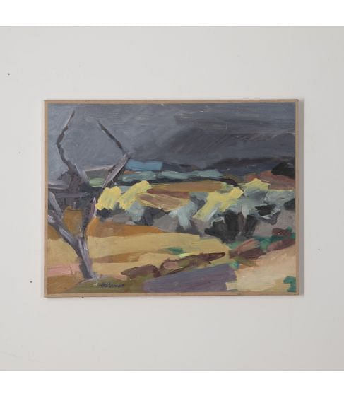 Mid-Century Abstract Expressionist Landscape Painting