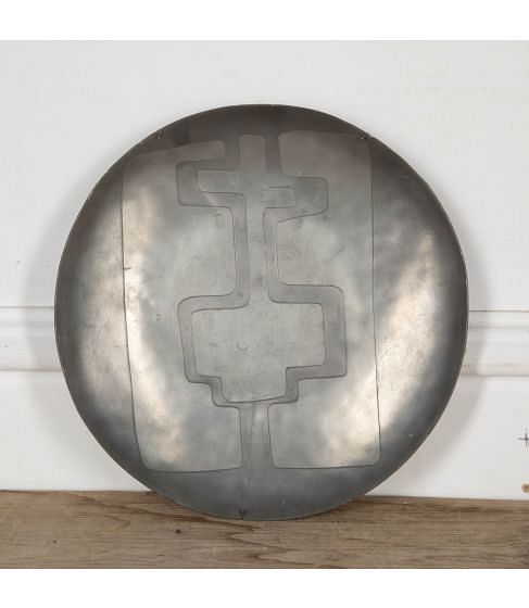 Mid Century Pewter Abstract Design Plate
