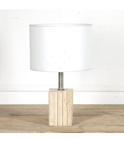 Mid-Century Travertine Table Lamp
