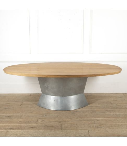Oak and Zinc Dining Table