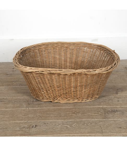 French Oval Wicker Laundry Basket