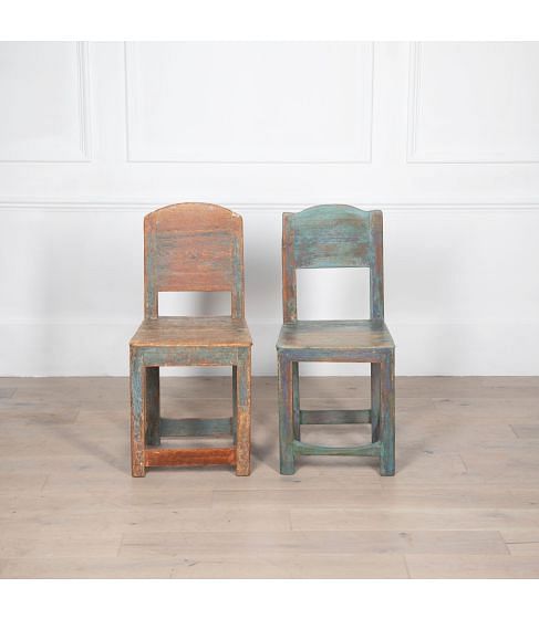 Pair of 18th Century Swedish Folk Art Chairs