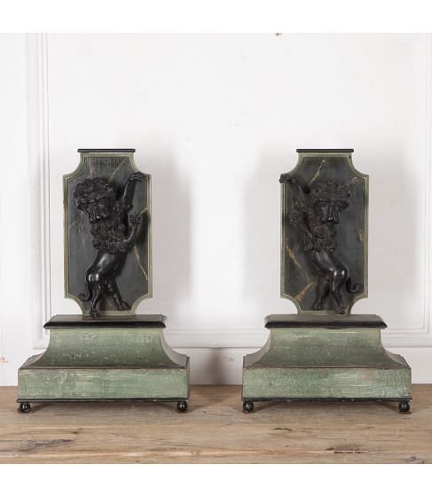 Pair of 19th Century Carved Spanish Lions