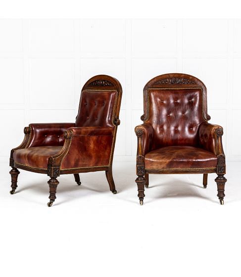 Pair of 19th Century English Oak Armchairs