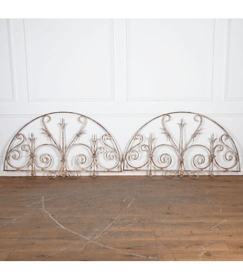 Pair of 19th Century French Wrought Iron Overdoors