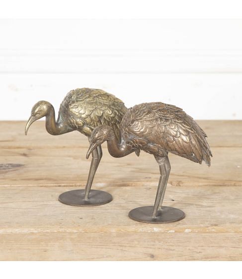 Pair of 20th Century Brass Birds