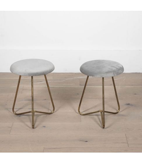 Pair of 20th Century Brass Stools