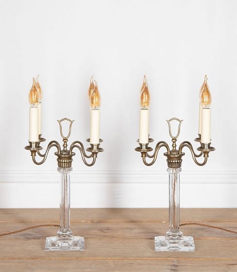 Pair Of 20th Century Cut Glass Lamps