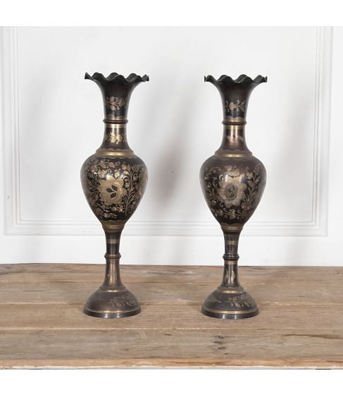 Pair of 20th Century English Brass Vases