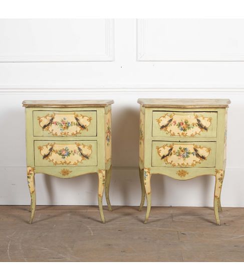 Pair of Early 20th Century Venetian Small Commodes