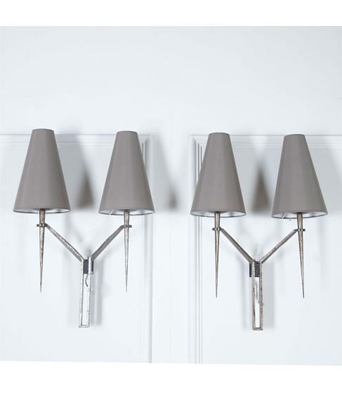Pair of Large Wall Lights by Maison Bataillard