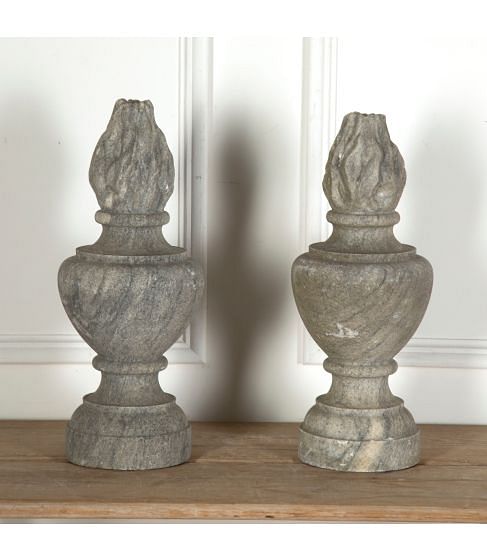 Pair of Stone Flambé Finials