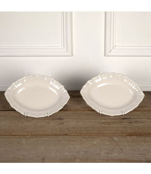 Pair of 20th Century White Ceramic Serving Dishes