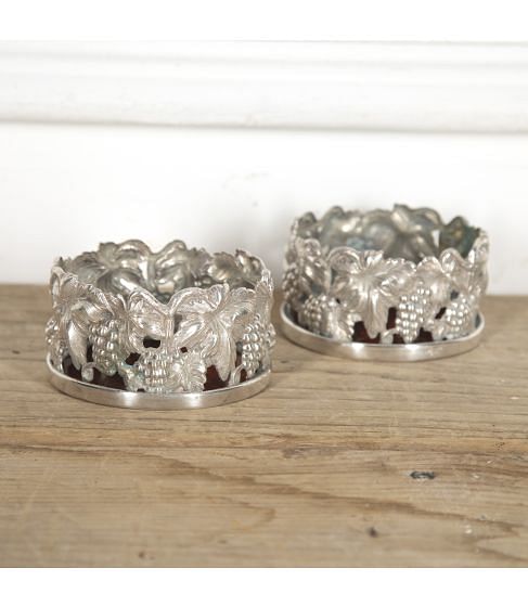 Pair of Silver Plate Wine Coasters
