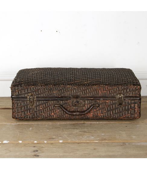 19th Century Rattan Suitcase