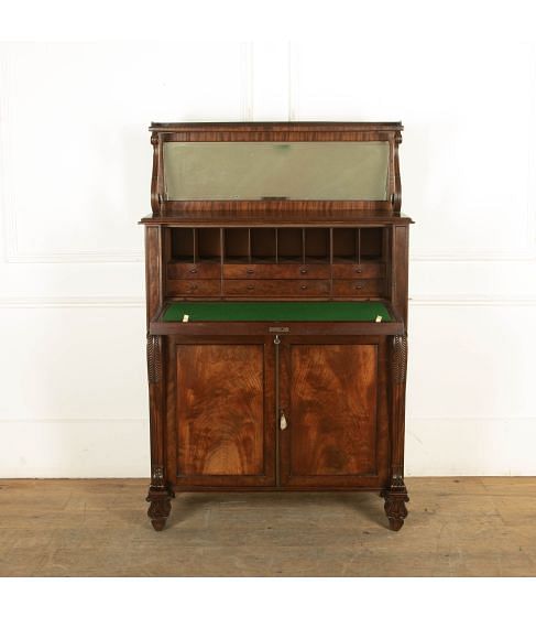 Regency Mahogany Library Writing Cabinet