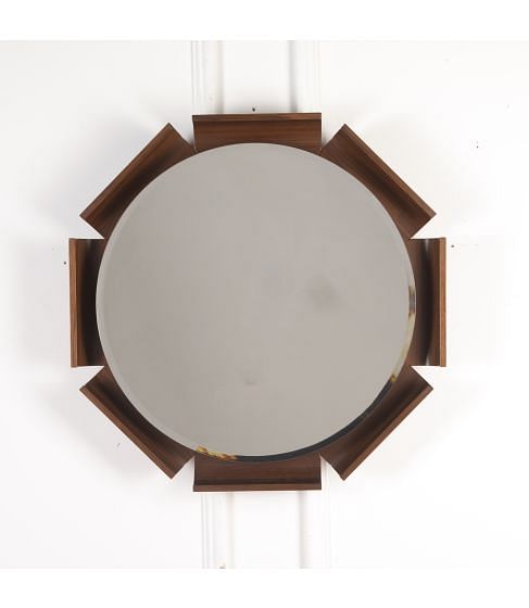 20th Century Rosewood Round Mirror