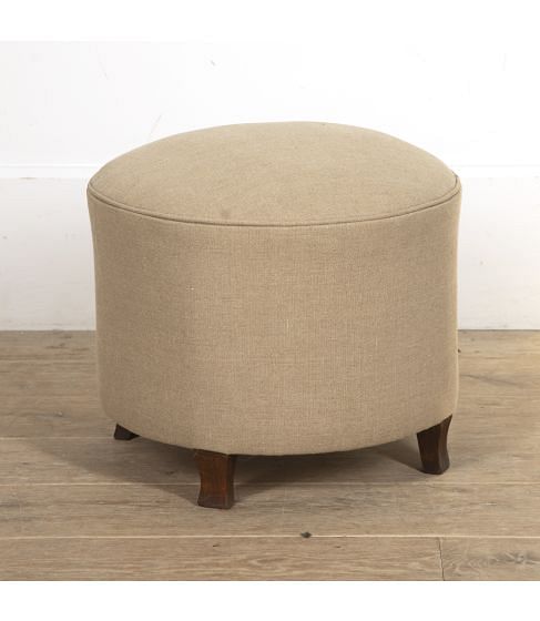 Round French Upholstered Footstool