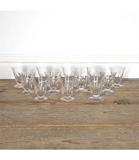 Set of Twelve 20th Century Art Deco Cut Glasses