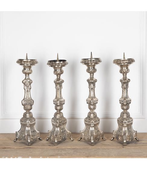 Set of 19th Century French Silverplate Pricket Sticks