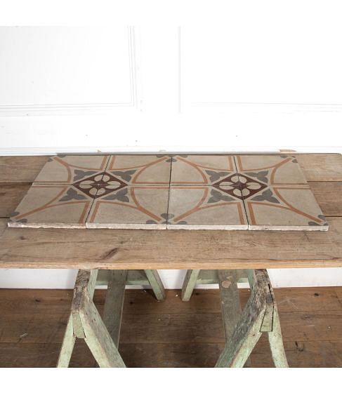 Set of Eight 18th Century Italian Floor Tiles