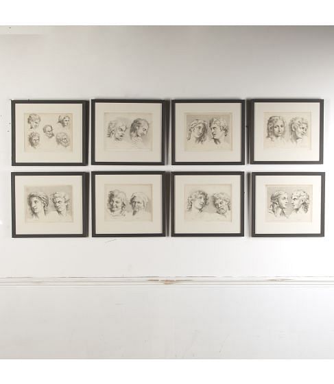 Set of Eight Engravings of Facial Expressions from Ackermann's 'Cabinet of Arts'