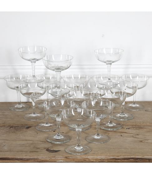 Set of 18 Vintage Champagne Coupes