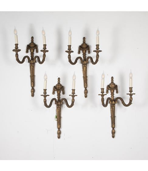 Set of Four 19th Century Bronze Wall Lights