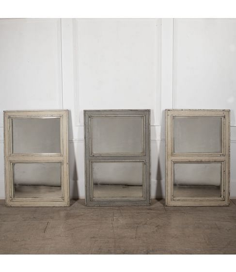 Set of Three Architectural French Window Mirrors