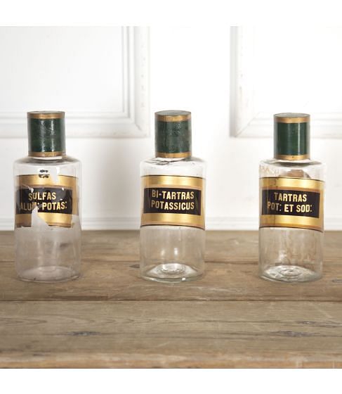 Set of Three Late 19th Century Apothecary Jars